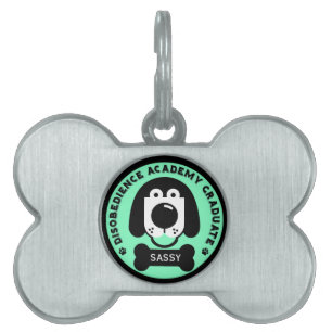 Placa Para Mascotas Escuela de Perros Desobedientes Divertida