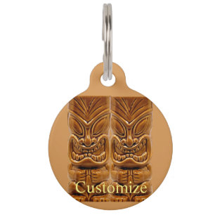 Placa Para Mascotas Escultura Tiki de oro Thunder_Cove