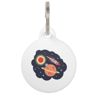 Placa Para Mascotas Espacio ultraterrestre