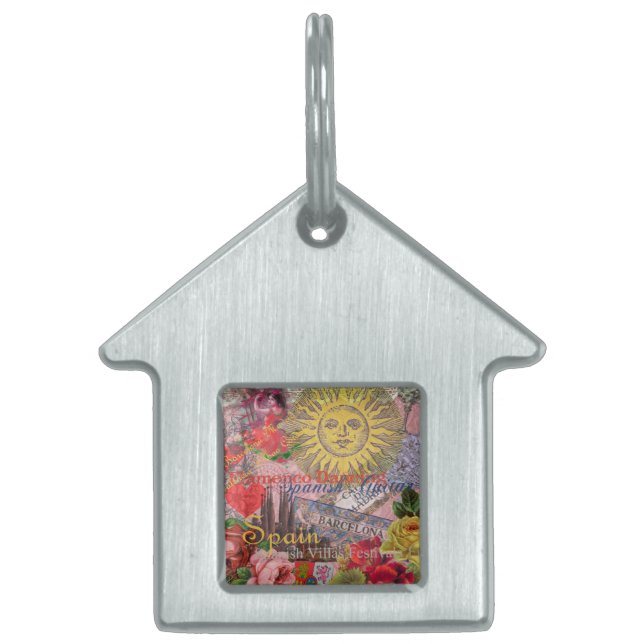 Placa Para Mascotas España Sunshine español Travel Art (Frente)