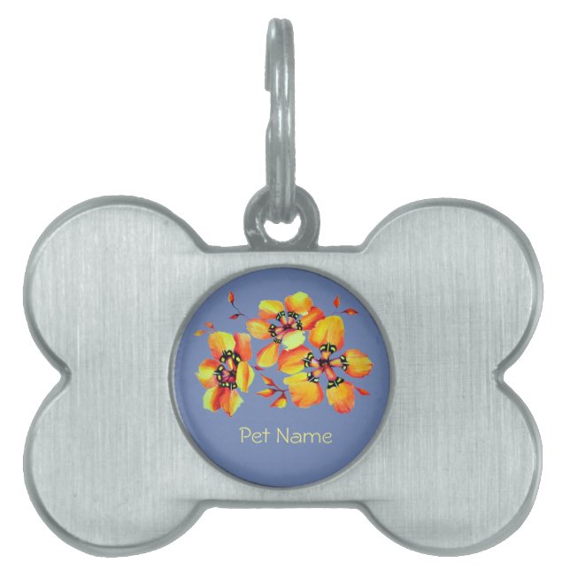Placa Para Mascotas Esparaxis Moderno De Lujo - Gris Azul (Frente)