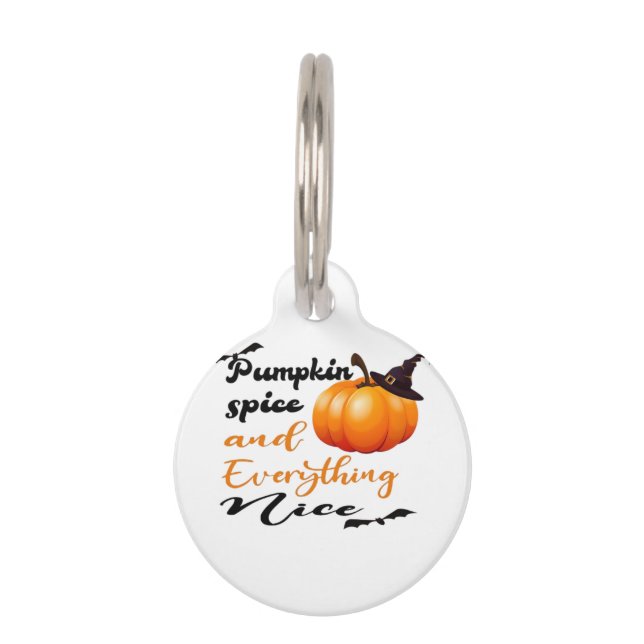 Placa Para Mascotas Especie De Calabaza Y Todo Lo Bueno Cae Halloween  (Anverso)