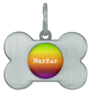 Placa Para Mascotas Espectro de color horizontal vibrante morado a ver