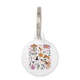 Placa Para Mascotas Espeluznante fantasma adormecido boo occidental de