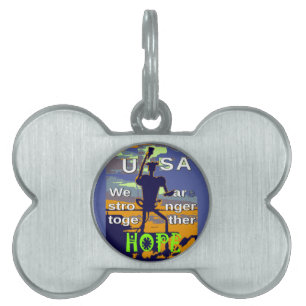 Placa Para Mascotas Espero que EE.UU. seamos más fuertes juntos Inspir
