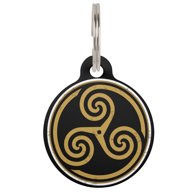 PLACA PARA MASCOTAS ESPIRAL CELÁTICA TRIPLE DE TRISKELION (Anverso)
