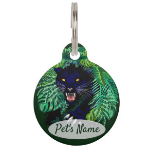 Placa Para Mascotas Espíritu de pantera negra de la jungla