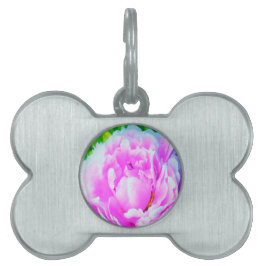 Placa Para Mascotas Espléndido detalle de flor de peones rosados doble