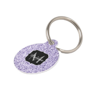 Placa Para Mascotas Espuma purpurina ultravioleta morado Monograma