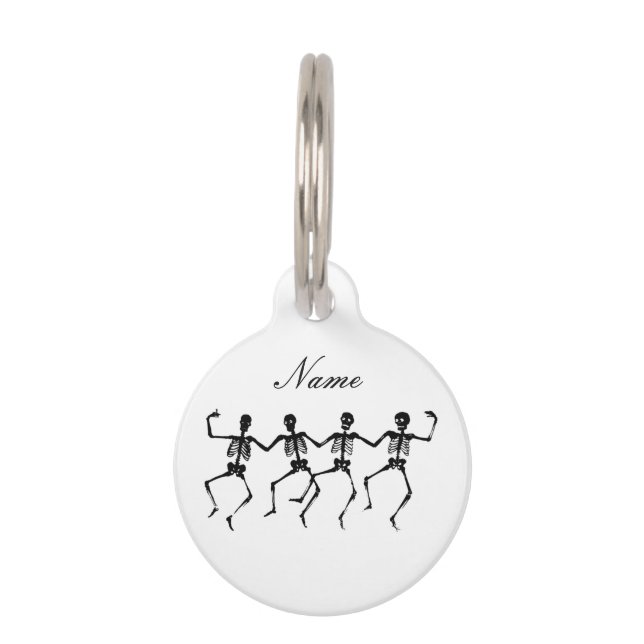 Placa Para Mascotas Esqueletos bailarines Halloween Thunder_Cove (Anverso)