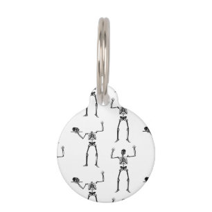 Placa Para Mascotas Esqueletos de Halloween, Truco o Trato, Buu