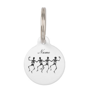 Placa Para Mascotas Esqueletos Halloween Thunder_Cove del baile