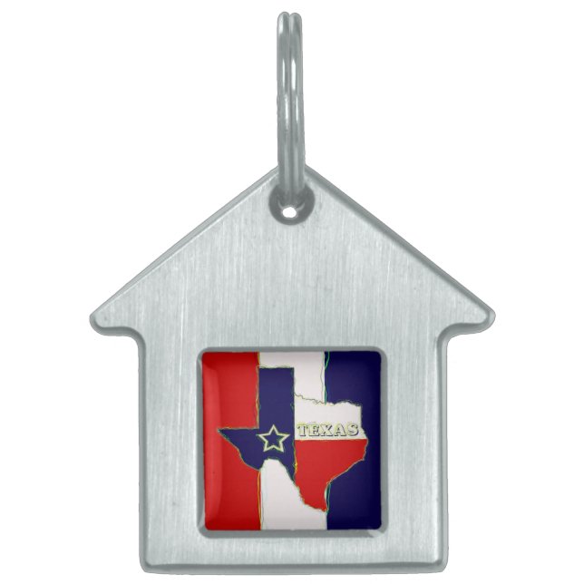 PLACA PARA MASCOTAS ESTADO DE TEJAS (Frente)