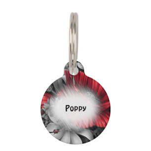 Placa Para Mascotas Estallidos de la amapola
