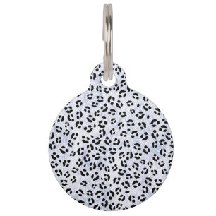 Placa Para Mascotas Estampado leopardo blanco
