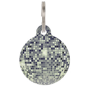 Placa Para Mascotas Estilo Brillante: Bola de Disco