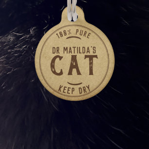 Placa Para Mascotas Estilo de vintage Nombre de gatito Dirección Id. d