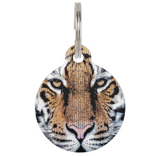 Placa Para Mascotas Estilo gráfico de retrato de tigres