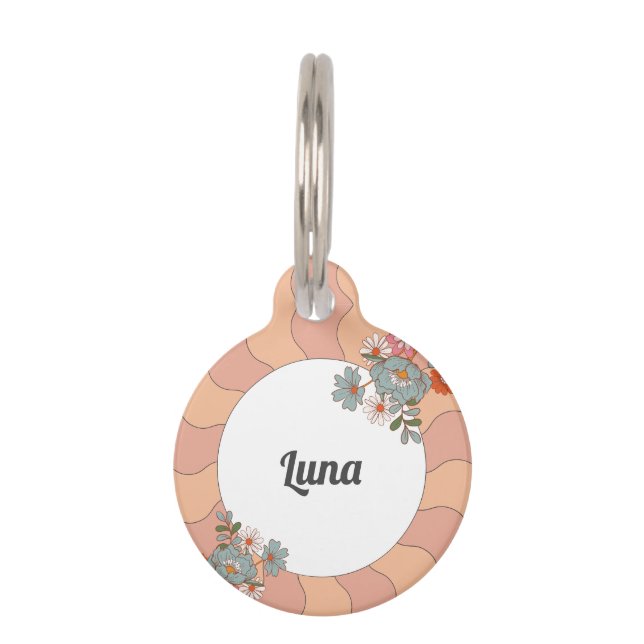 Placa Para Mascotas Estilo Retro Flover (Anverso)