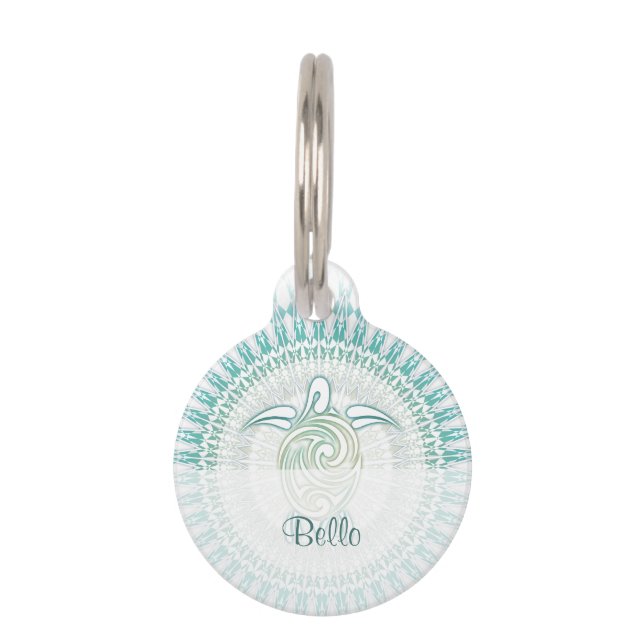 Placa Para Mascotas Estilo Turístico De La Playa (Anverso)