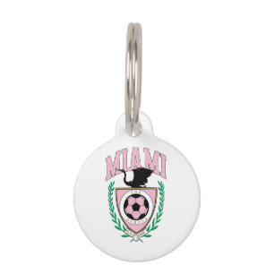Placa Para Mascotas Estilo universitario de fútbol de Miami