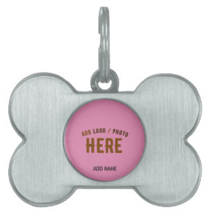 PLACA PARA MASCOTAS ESTILOSA MARCA MODERNA PERSONALIZADA LINDAS ROSA C