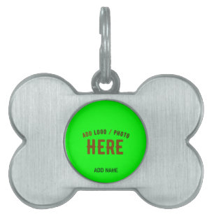 PLACA PARA MASCOTAS ESTILOSO MODERNO PERSONALIZADO NEÓN VERDE VERIFICA