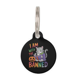 Placa Para Mascotas Estoy con los prohibidos: Celebrar los libros proh