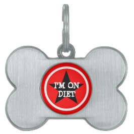 Placa Para Mascotas Estoy en la etiqueta de mascota de perro de dieta