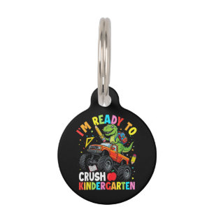 Placa Para Mascotas Estoy listo para aplastar el primer día de jardín 