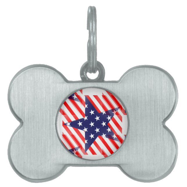 Placa Para Mascotas estrella de estados unidos (Frente)