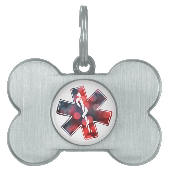 Placa Para Mascotas estrella de life bokeh (Frente)