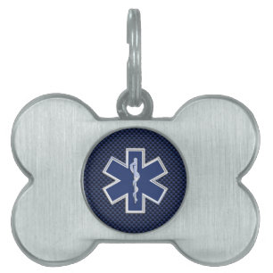 Placa Para Mascotas Estrella del estilo de la fibra de carbono del