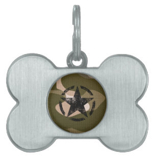 Placa Para Mascotas Estrella en estilo Burlap