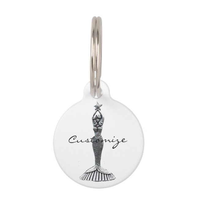 Placa Para Mascotas Estrella Thunder_Cove de la tenencia de la sirena (Anverso)