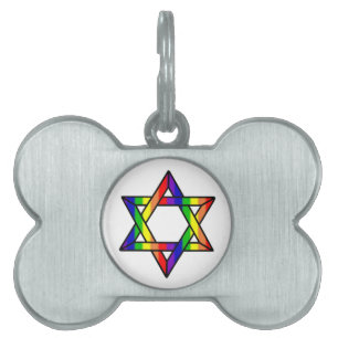 Placa Para Mascotas Estrella traslapada del arco iris Zazzle.png de