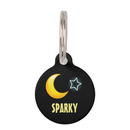 Placa Para Mascotas Estrellas de luna de personalizable