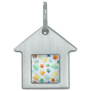 Placa Para Mascotas Estrellas de papel