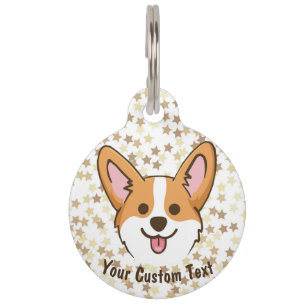 Placa Para Mascotas Estrellas de perro de cachorro galés personalizad