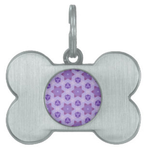 Placa Para Mascotas Estrellas púrpuras