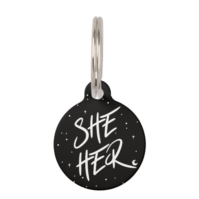 Placa Para Mascotas Estrellas que pronuncia (Anverso)