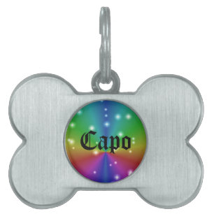 Placa Para Mascotas Estrellas sobre el arcoiris