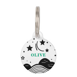 Placa Para Mascotas Estrellas únicas personalizables
