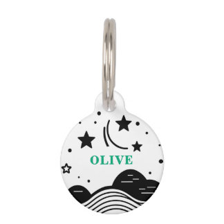 Placa Para Mascotas Estrellas únicas personalizables