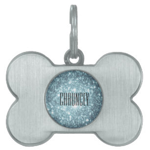 Placa Para Mascotas Estrellas Verde Azul