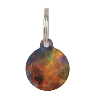 Placa Para Mascotas Estrellas y galaxias del arco iris
