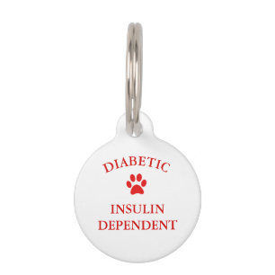 Placa Para Mascotas Etiqueta alerta médica diabética del mascota