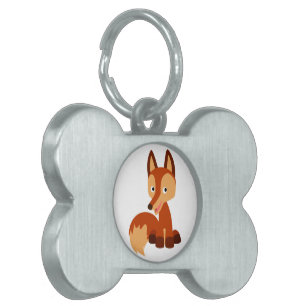 Placa Para Mascotas Etiqueta astuta linda del mascota del Fox del