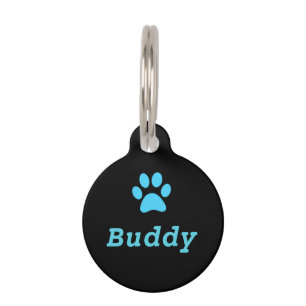 Placa Para Mascotas Etiqueta azul del mascota de la impresión de la