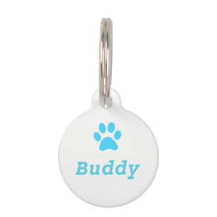 Placa Para Mascotas Etiqueta azul del mascota de la impresión de la